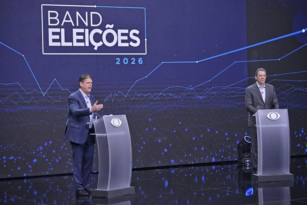 Tarcísio e Haddad em debate em São Paulo Tarcísio e Haddad em debate em São Paulo