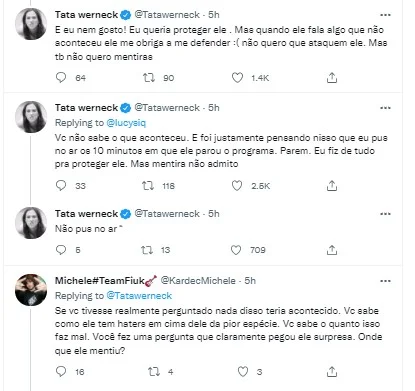 Tatá Werneck confirma briga com Fiuk em discussão com fã: “Absurdo” - destaque galeria