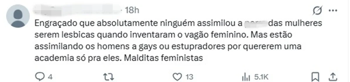 O objetivo das academias é que permite um ambiente para que homens possam treinar sem a presença de mulheres, evitando “tentações” O objetivo das academias é que permite um ambiente para que homens possam treinar sem a presença de mulheres, evitando “tentações”