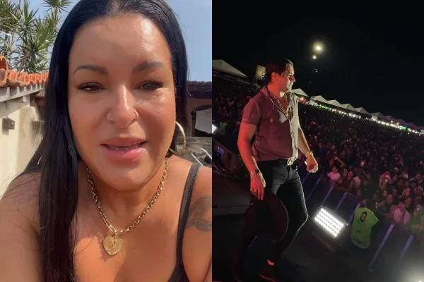 Montagem de imagens mostra Kelly Garcia e Natanzinho Lima, da esquerda para a direita - Metrópoles