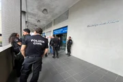 Na entrada da Sefaz Na entrada da Sefaz