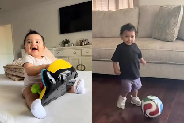 Imagem colorida de Jesse dando seus primeiros passos - Metrópoles