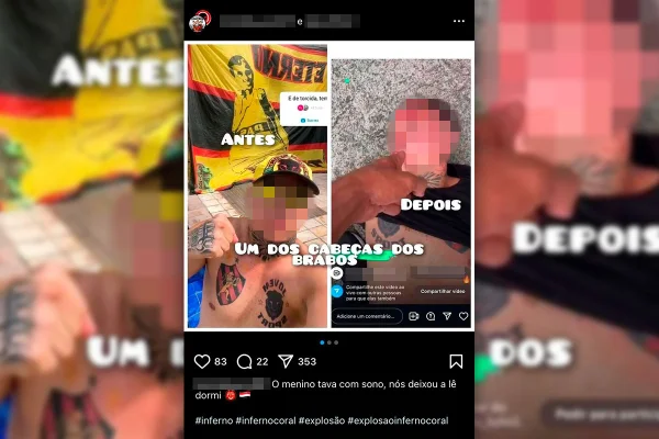 Print de imagens da briga de torcidas organizadas de Sport e Santa Cruz