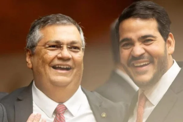O ministro da Justiça, Flávio Dino, indicado ao STF, e o ministro da Advocacia-Geral da União (AGU), Jorge Messias