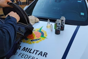 Os objetos e o suspeito foram levados à 5ª DP Os objetos e o suspeito foram levados à 5ª DP