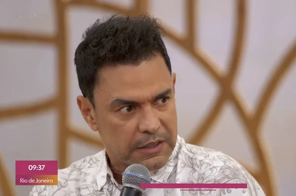 Zezé Di Camargo com cara de desconfiado/raiva no Encontro com Patrícia Poeta - Metrópoles