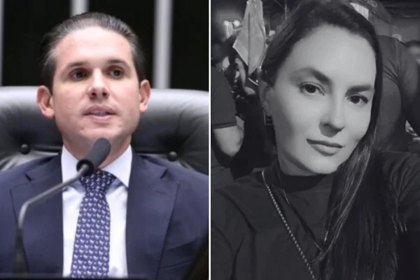 Montagem com foto de Hugo Motta e servidora morta na Paraíba após intoxicação alimentar - Metrópoles