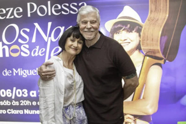 Zezé Polessa e Miguel Falabella no espetáculo em tributo a Nara Leão