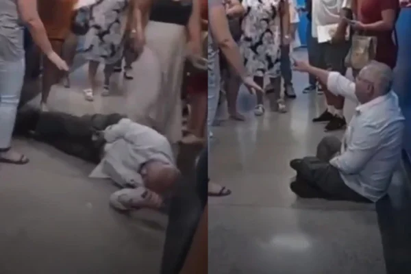 Capturas de tela de vídeo que mostra médico agredindo paciente em UBS. Ele foi demitido. - Metrópoles