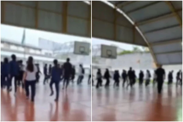 Alunos marcham entoando canto do Bope em escola do Paraná