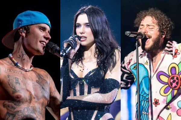 Justin Bieber, Dua Lipa e Post Malone