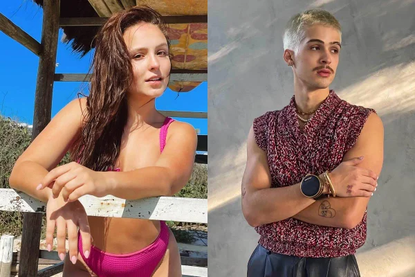 Montagem com foto de Larissa Manoela e João Guilherme - Metrópoles
