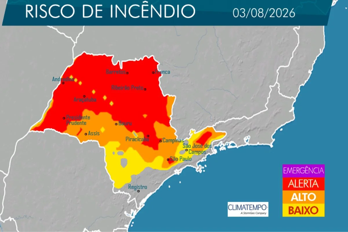 Com avanço do tempo seco, umidade do ar pode atingir índices inferiores a 15% em regiões do interior de São Paulo ao longo da semana Com avanço do tempo seco, umidade do ar pode atingir índices inferiores a 15% em regiões do interior de São Paulo ao longo da semana