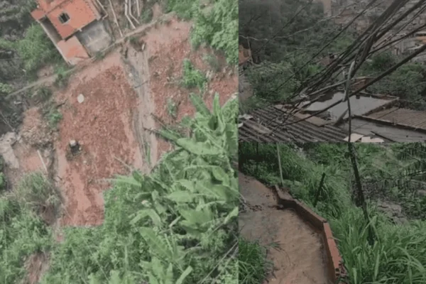 Deslizamento de terra em Osasco, na maior favela da região, o Morro do Socó, na manhã desta segunda-feira (3/2)
