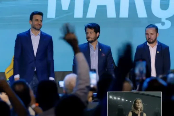 Imagem colorida mostra Pablo Marçal, Levy Francisco Rodrigues Fidelix e Maiquel Santos de Assis - Metrópoles