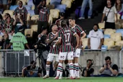 Jogadores do Fluminense comemorando gol diante do Mirassol Jogadores do Fluminense comemorando gol diante do Mirassol