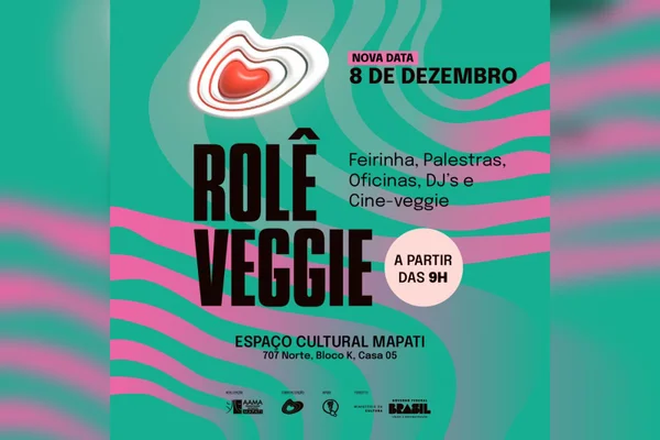 Ilustração com informações sobre evento vegano em Brasília - Metrópoles