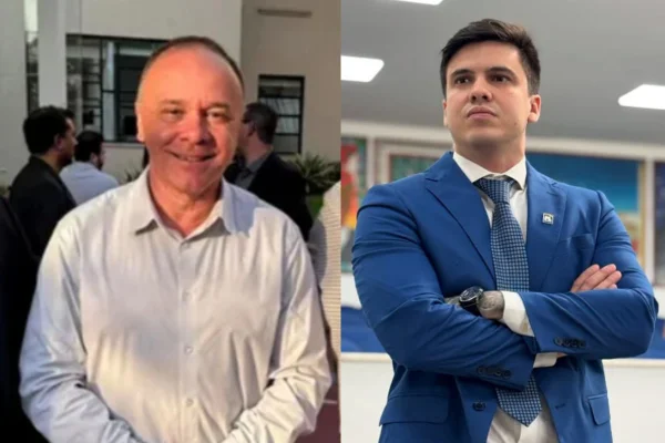 Prefeito Coronel Fábio Candido (PL) e vereador Alexandre Montenegro (PL), de São José do Rio Preto, no interior de SP. - Metrópoles