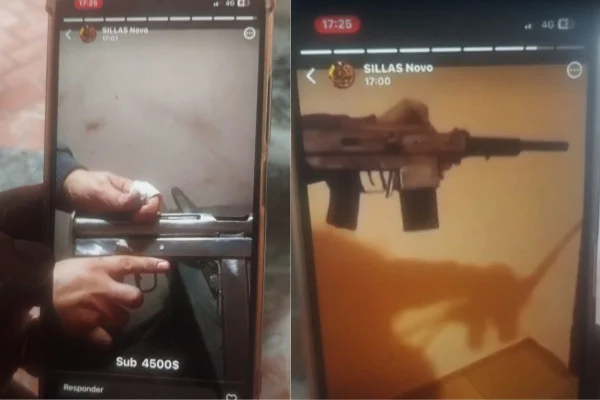 Montagem colorida de anúncios feitos por grupo que comercializava armas pela internet.