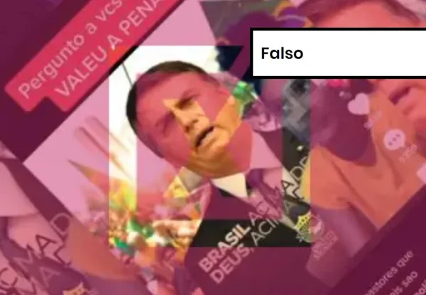 Imagem colorida de postagem falsa sobre Jair Bolsonaro