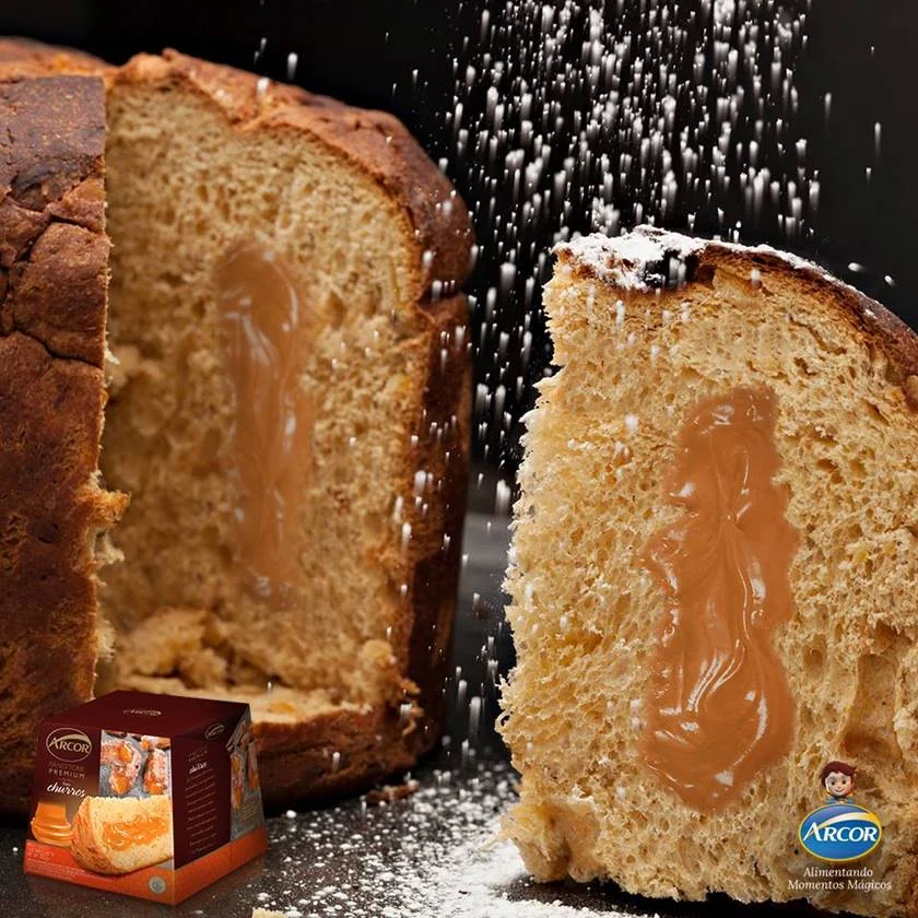 Panetone da Linha Premium no sabor Churros, da Arcor, com canela e doce de leite - A embalagem de 550 gramas custa R$ 19,99 Panetone da Linha Premium no sabor Churros, da Arcor, com canela e doce de leite - A embalagem de 550 gramas custa R$ 19,99