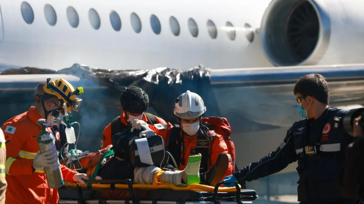 Simulado de queda de avião é feito em restaurante da Asa Sul