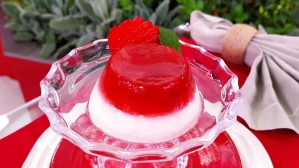 Gelatina com iogurte