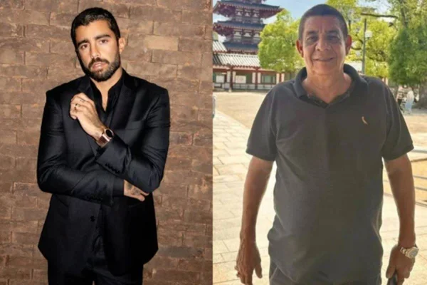 montagem com duas fotos coloridas, uma de Pedro Scooby e outra de Zeca Pagodinho - metrópoles