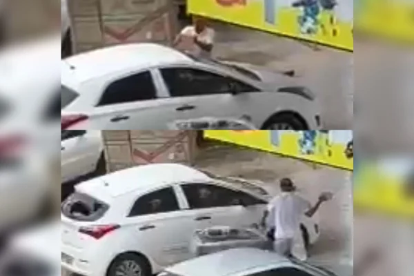 Vídeo: homem destrói carro a pedradas no Distrito Federal