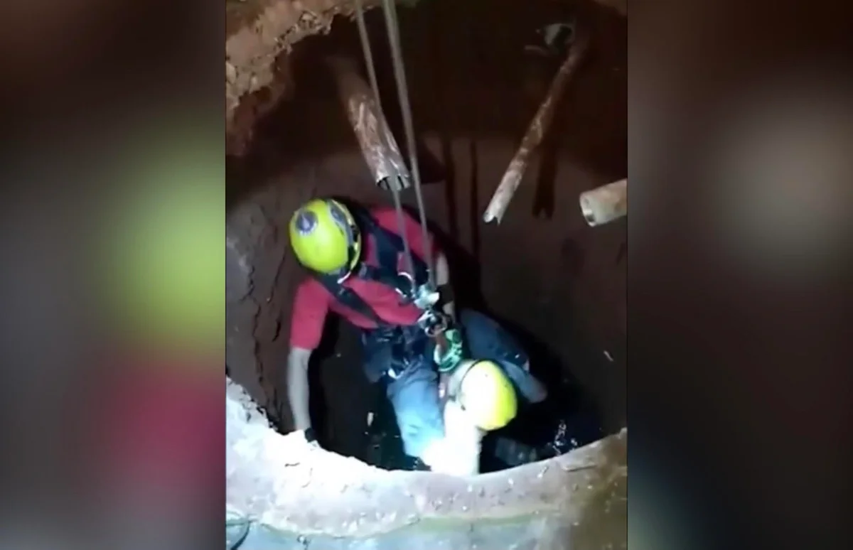 Menino de 12 anos ficou cerca de uma hora dentro do buraco Menino de 12 anos ficou cerca de uma hora dentro do buraco