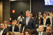 O governador de São Paulo, Tarcísio de Freitas (Republicanos), em visita à Fiesp