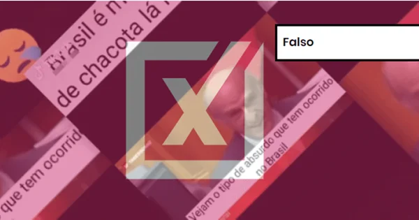 Captura de tela do TikTok com etiqueta de conteúdo falso