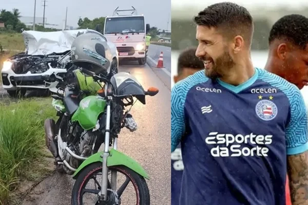 Imagem colorida mostra Acidente com Everaldo, jogador do Bahia - Metrópoles