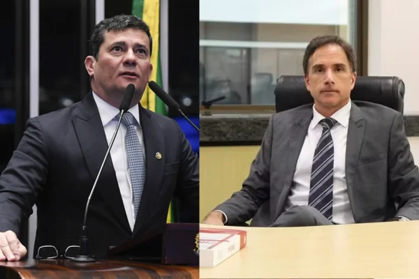 Montagem que mostra o senador Sérgio Moro à esquerda e o juiz Eduardo Appio à direita