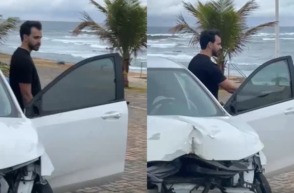 Homem ao lado de carro branco - Metrópoles