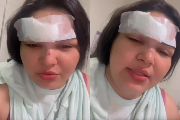 Montagem com prints de um vídeo de Greycielle Nunes - Metrópoles
