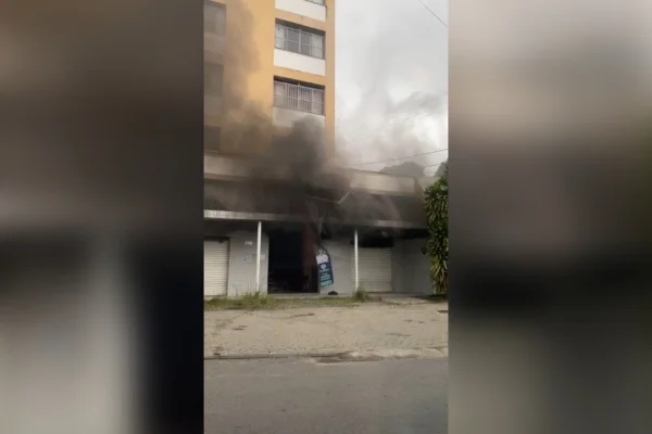Imagem colorida de incêndio em Minas Gerais