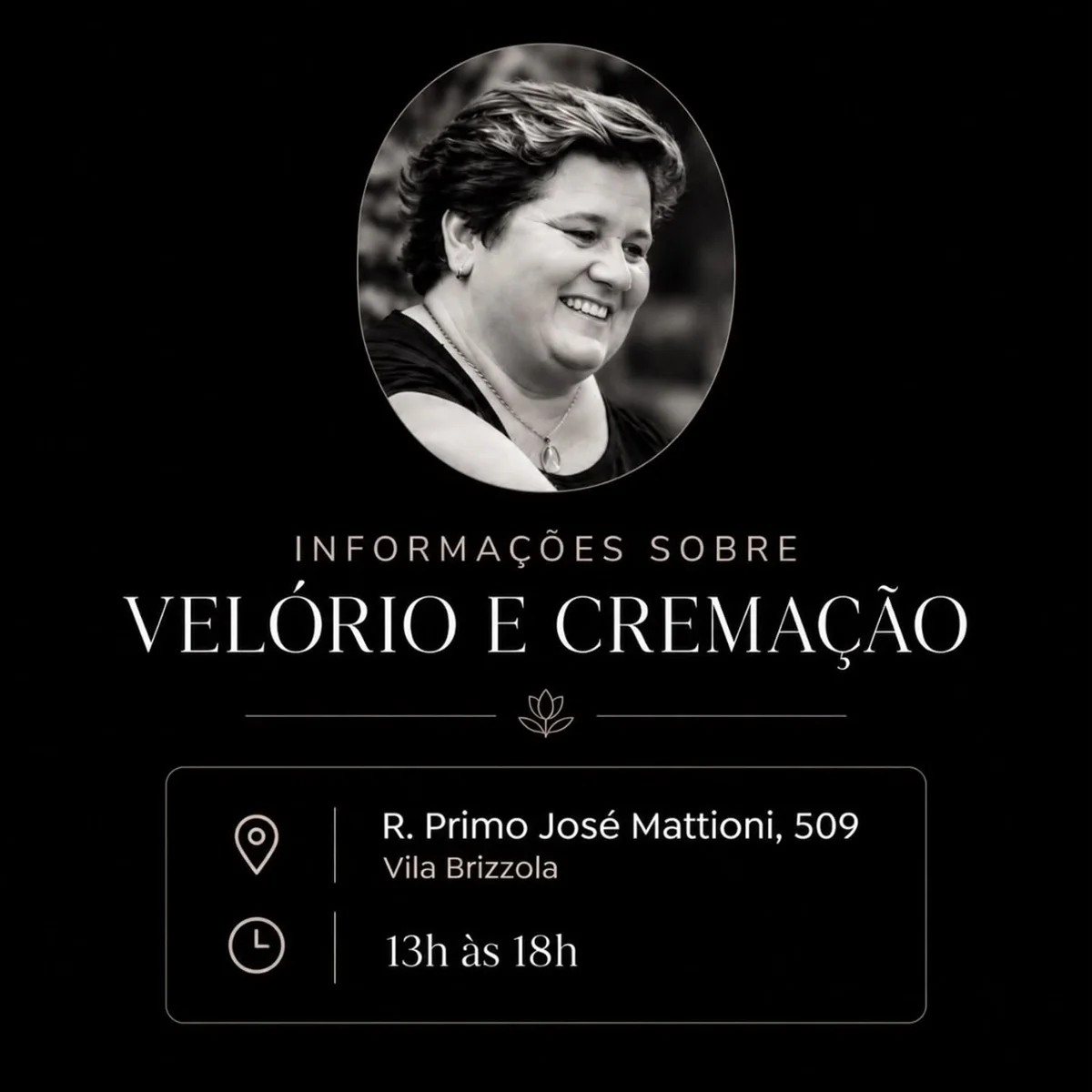 O velório e cremação de Leticia Nicolielo aconteceu na quarta-feira (21/10) O velório e cremação de Leticia Nicolielo aconteceu na quarta-feira (21/10)