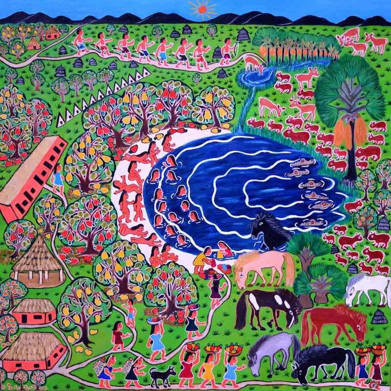 Obra de Carmézia Emiliano faz parte da exposição "Um século agora", no Itaú Cultural Obra de Carmézia Emiliano faz parte da exposição "Um século agora", no Itaú Cultural