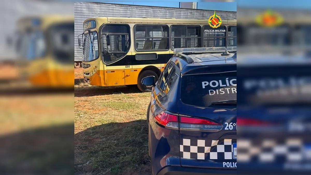 Ônibus escolar furtado no Entorno é recuperado após dono acionar PMDF