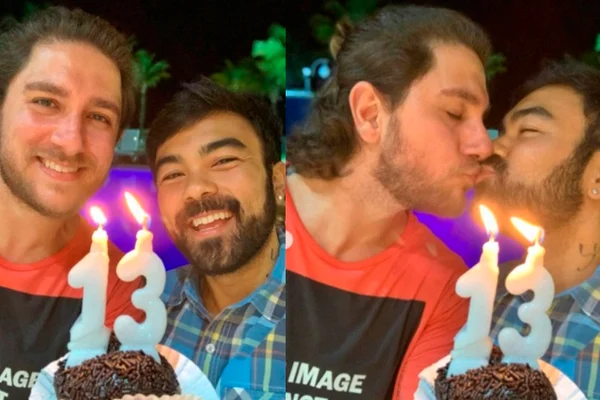 Mauro de Sousa celebra 13 anos com o marido
