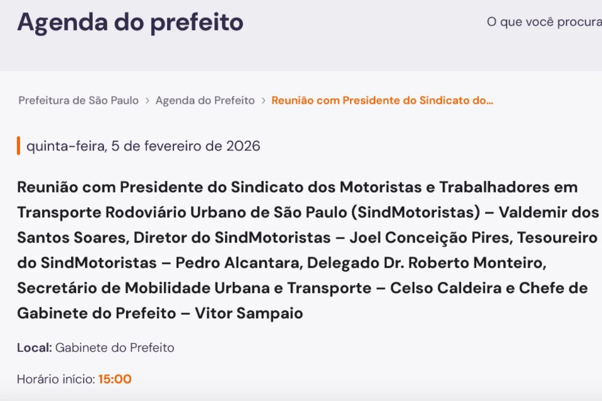 Encontro entre sindicalista e delegado foi divulgado em agenda pública de Ricardo Nunes Encontro entre sindicalista e delegado foi divulgado em agenda pública de Ricardo Nunes