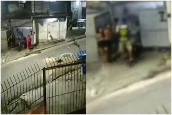 Imagem colorida mostra momento em que menina é atingida por tiro na ilha do governador - Metrópoles