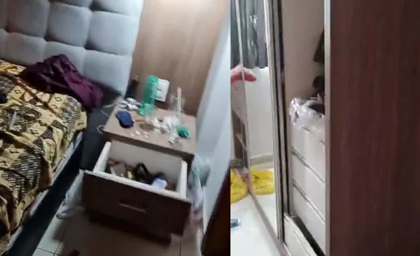 Casa revirada após invasão de bandidos