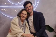Laura Cardoso e o bisneto Fernando Faria
