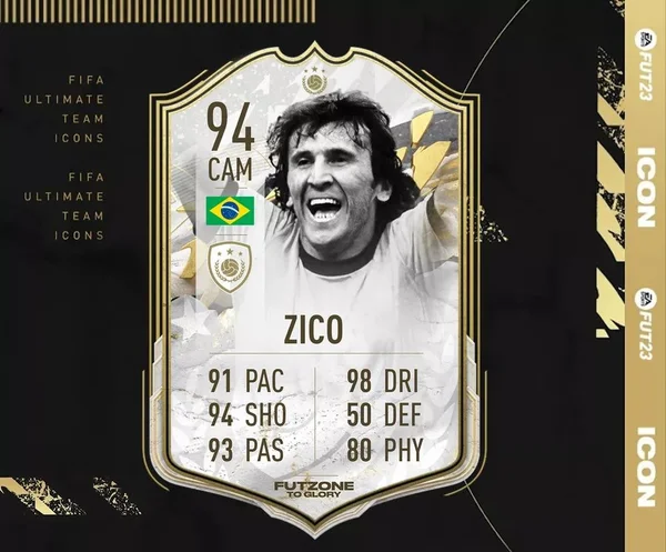 Imagem colorida do Icon de Zico no Fifa 23