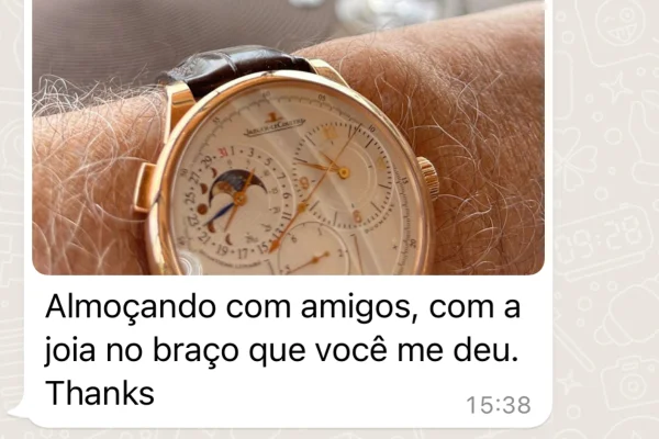 Relógio Quantième Lunaire da linha Duomètre, presenteado por Vorcaro a Nelson Tanure