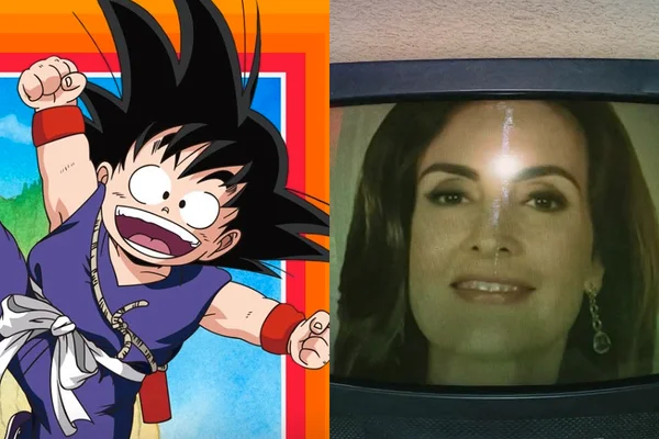 Goku, protagonista de Dragon Ball, e Fátima Bernardes