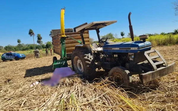 imagem colorida trabalhador morre preso máquina Goiás