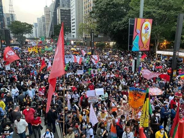 ato na avenida paulista contra o governo bolsonaro em 19/06